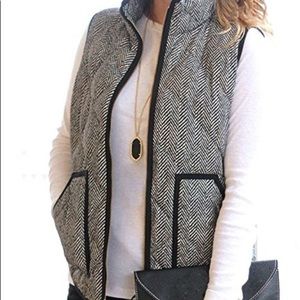 NWOT Quilted Harringbone Puffer Vest